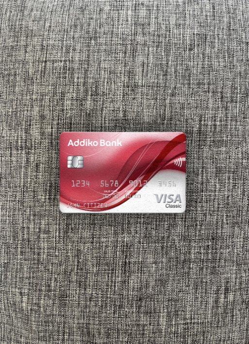 Download Montenegro Addiko Bank visa classic card photolook front Photoshop template
